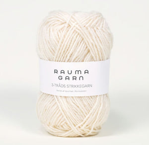 Rauma - 3-tråds strikkegarn - 3,5 mm