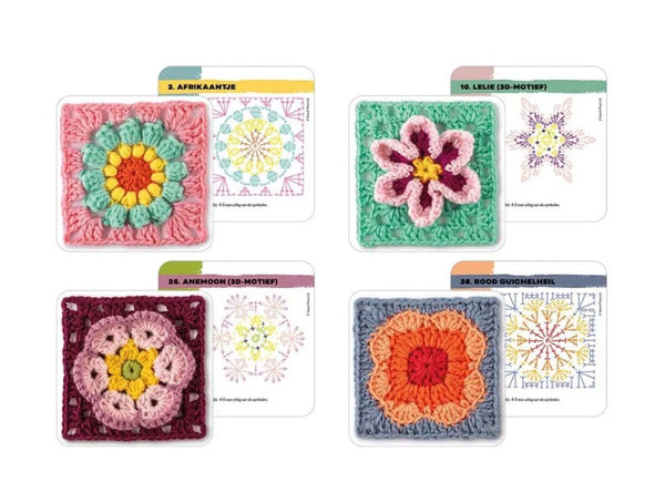 Haakboek - Mix and match - Bloemen Granny squares