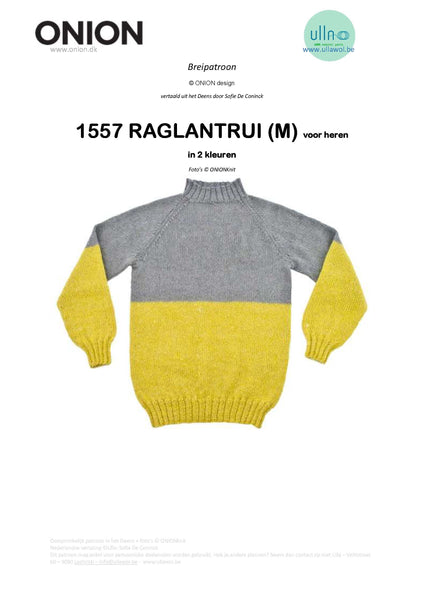 Patroon - Breien - 1557 ONION Raglantrui voor heren (met 2 kleuren)